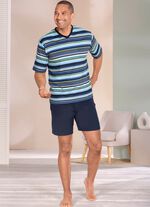 Shorty met V-hals en zijzakken 