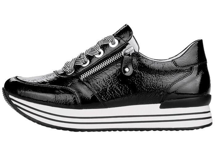 Remonte sneakers met effectieve vetersluiting ZWART