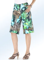 Bermudashorts met jungle- en dierenbontmotief SMARAGD-MULTICOLOR
