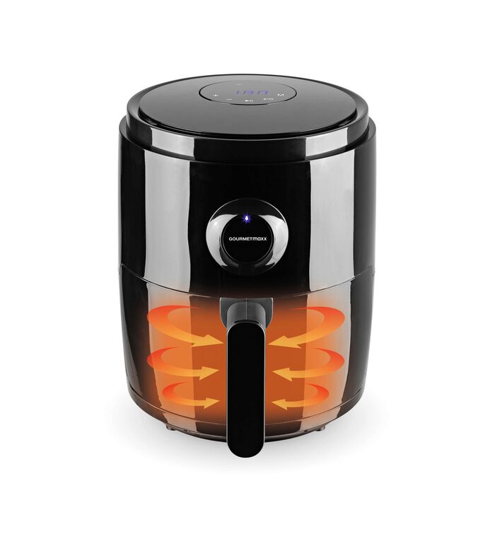 Energiezuinige heteluchtfriteuse ZWART-ZILVER