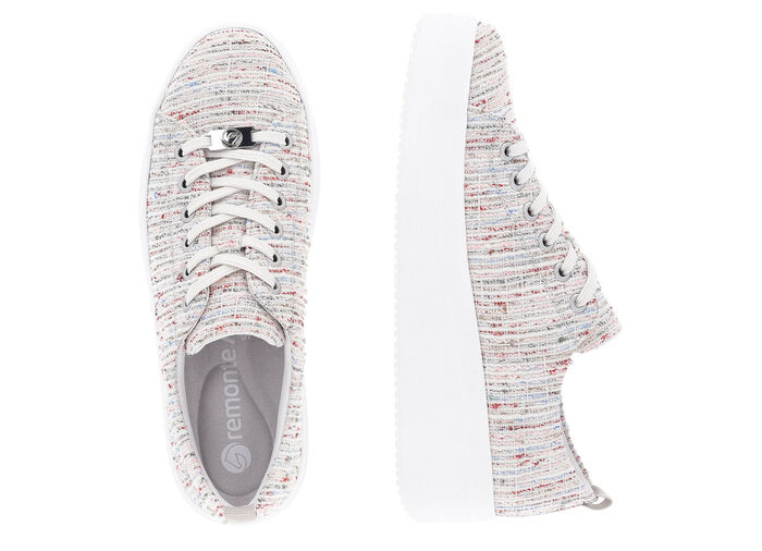 Remonte sneakers gemaakt van effectief gestructureerd textielmateriaal WIT-MULTICOLOR
