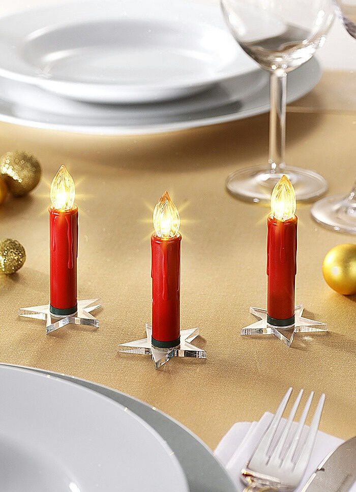 Kerstboomkaarsen, set van 15 ROOD