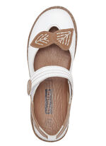 ELENA EDEN pantoffels met decoratief borduursel WITTE COGNAC