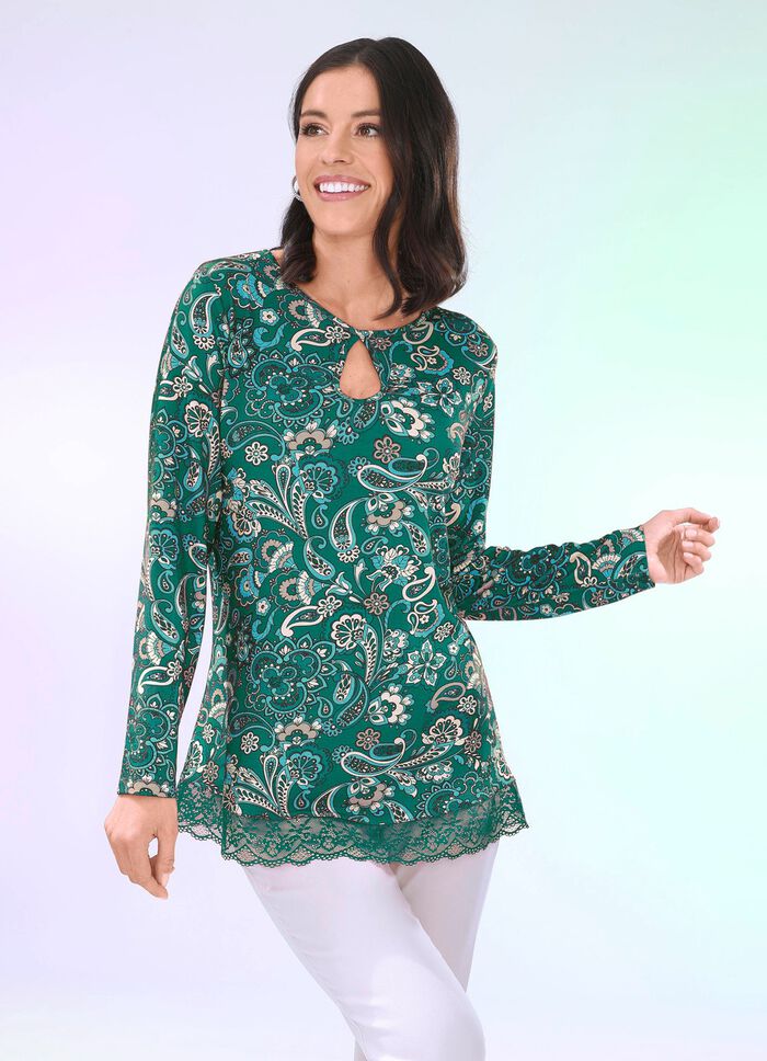 Shirt met interessante halslijn in 2 kleuren GROENE BENZINE