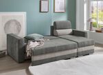 Comfortabele gestoffeerde hoekbank met bedfunctie GRIJS-LICHTGRIJS