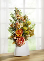 Herfstarrangement in keramische vaas 