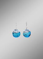 Murano glazen oorbellen in turquoise en zilvertinten 