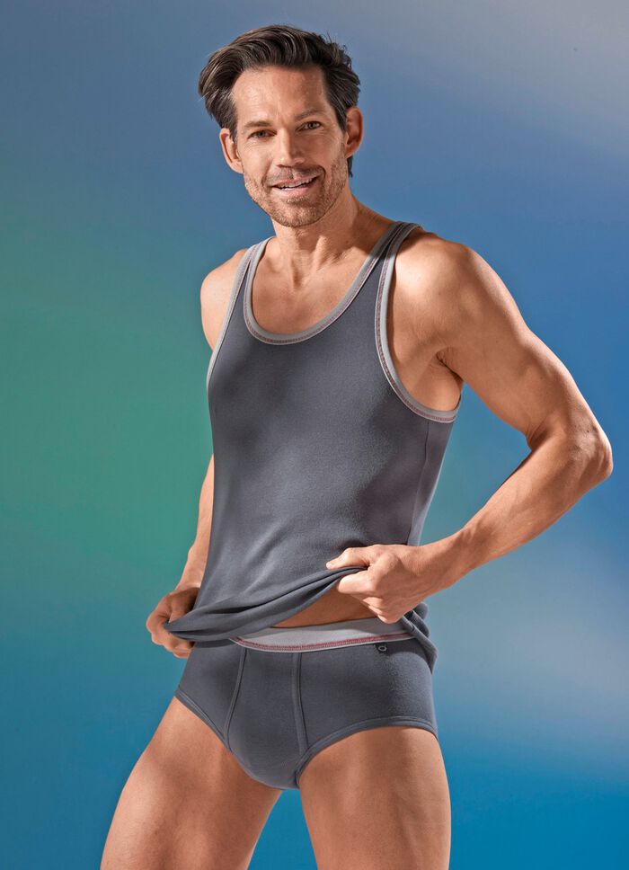 Pijlring, set van drie slips gemaakt van fijne rib, grafiet 