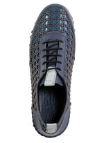 Gemini veterschoen van geperforeerd nappaleer BLAUW