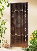 Deurgordijn van echte houten parels 