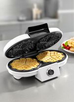 Dubbel wafelijzer voor 2 hartvormige wafels 
