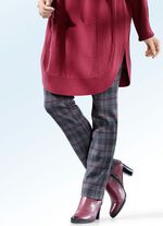 Broek met hip ruitdessin ANTRACIET-ROOD
