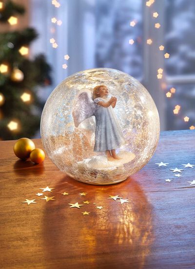 Glazen bol met verlichting 