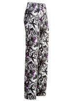 Broek met glanzende gekleurde inkjetprint 