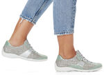 Remonte sneakers met bedrukte rand MINT-ZILVERGRIJS