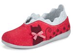 Laurina vilten pantoffels met een brutale kattenprint ROOD-LICHTGRIJS