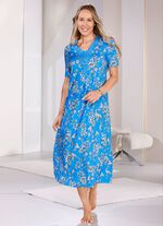 Nachthemd, enkellang, met rijkelijk motiefkant 