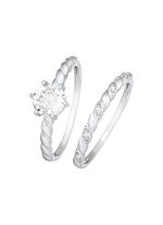 2-delige ringset met synth. zirkonia 