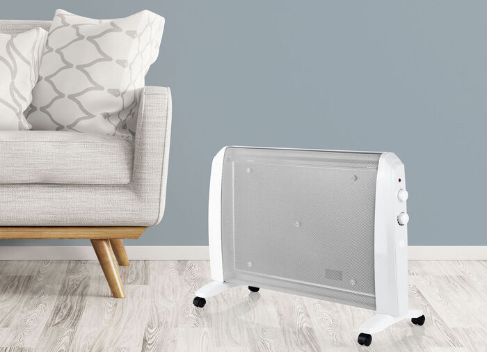 Keramisch golfverwarmingsapparaat met transportrollen WIT-GRIJS