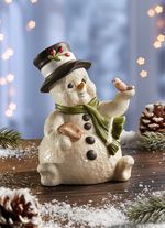 Sneeuwpop met vogels 