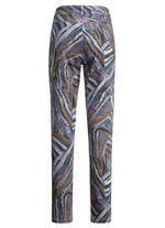 Broek met elastische tailleband aan de achterkant JEANSBLAUWE CHOCOLADE AUBERGINE