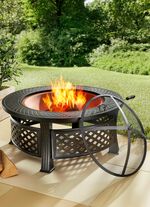 Vuurplaats met roosterdeksel en pook 