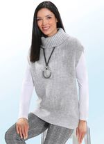 Sweatervest van een gebreide mix LICHTGRIJS GEM&Ecirc;LEERD