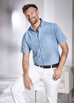 Overhemd met button-downkraag JEANSBLAU