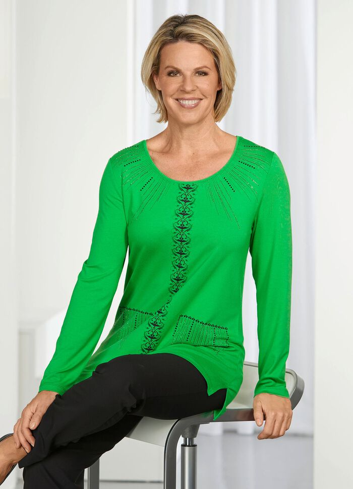 Shirt met een bijzonder printdesign in 3 kleuren 