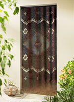 Deurgordijn van echte houten parels KLEURRIJK