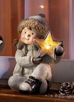 Winterkinderfiguur met ster WIT