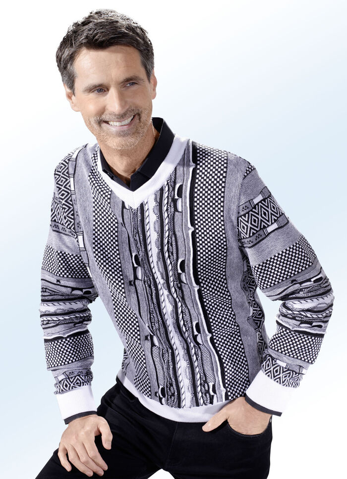 Luxueus vervaardigde trui met V-hals 