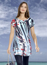 Lang shirt met modieuze platte halslijn 