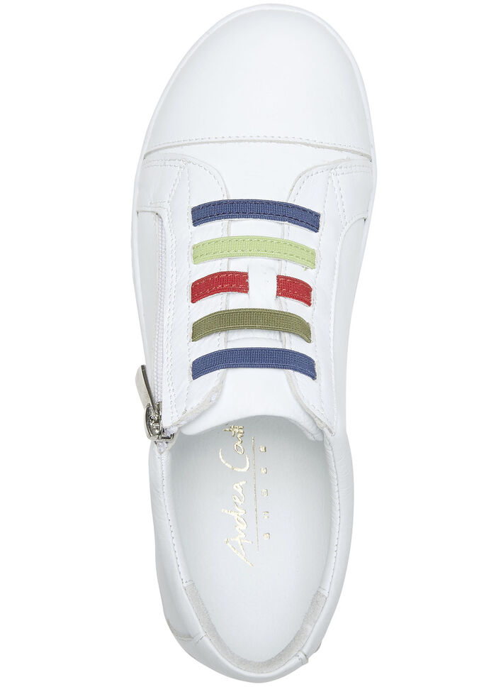 Andrea Conti sneakers met kleurrijke elastische banden WIT