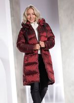 Functionele korte donsjas met capuchon 