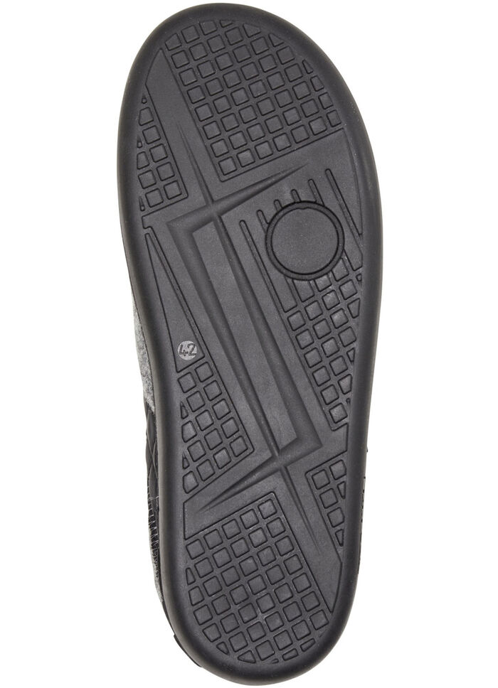 Pantoffels met elastisch trekkoord ZWART-GRIJS