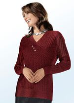 Trui van boucl&eacute;garen WIJNROOD GEM&Ecirc;LEERD