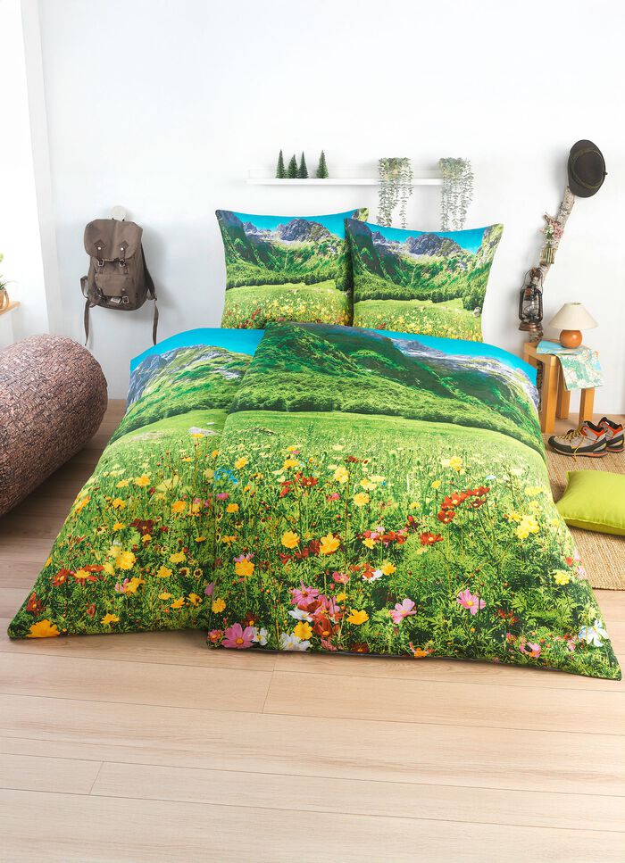 Partnerbeddengoed met prachtig landschapspanorama, 4-delig 