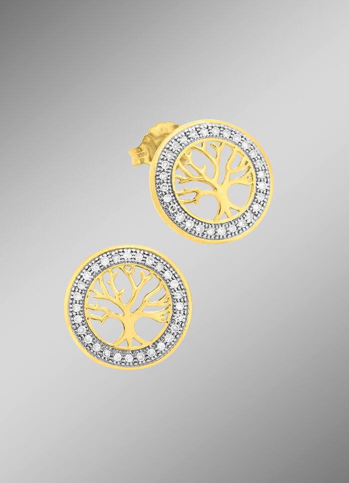 Moderne levensboom oorknopjes 