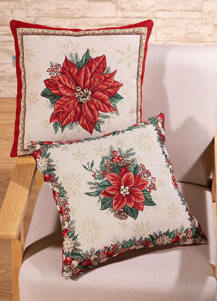 Kussensloop met mooi glanzend garen en rits 