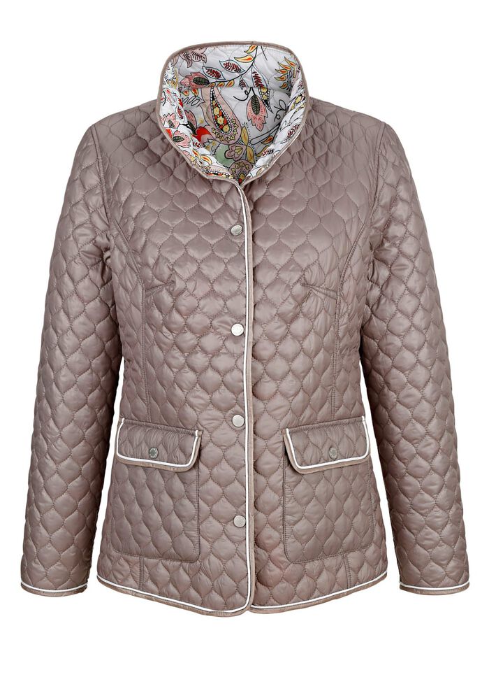 Omkeerbaar jack met grafisch doorgestikt patroon 