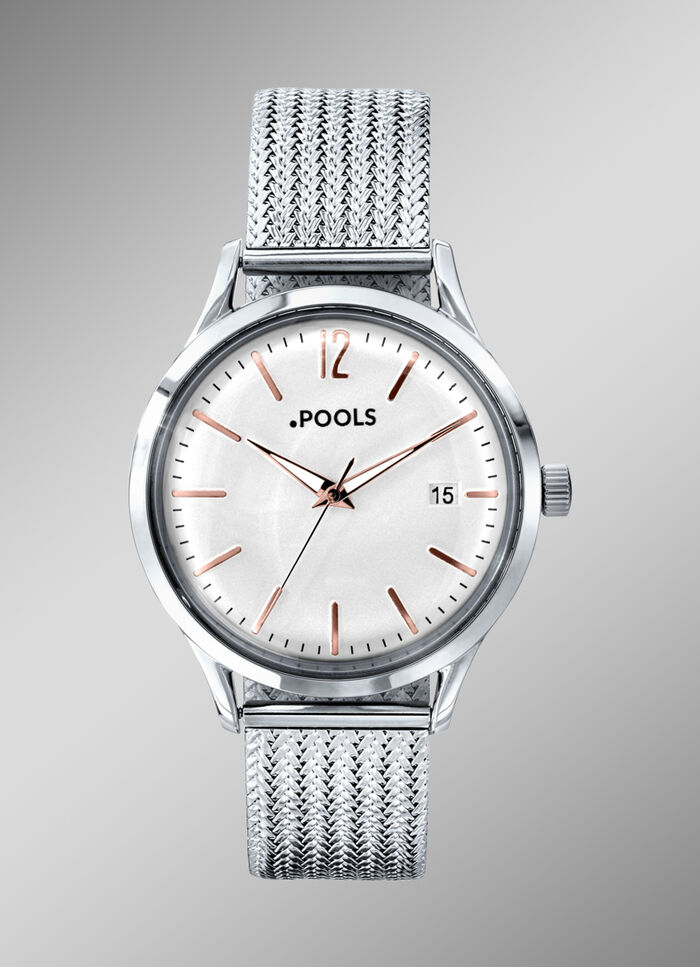 Quartz herenhorloge met metalen kast 