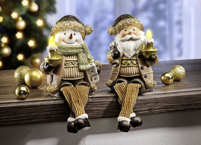 Op batterijen werkende LED-randkrukjes, set van 2 