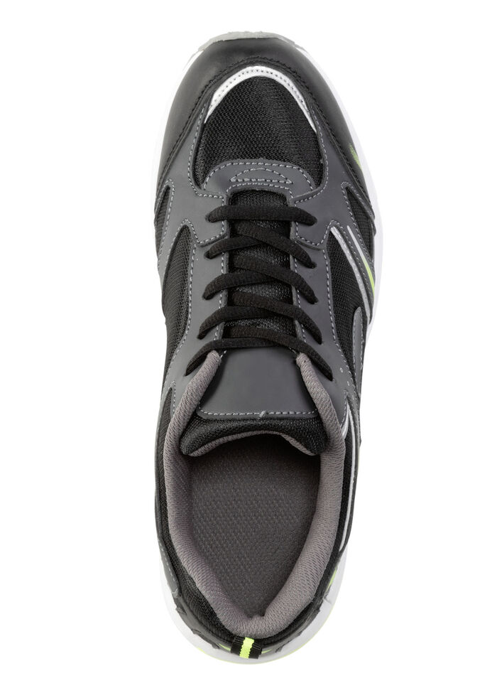 Sneakers met veters van effectief bedrukt synthetisch materiaal ZWART-GROEN