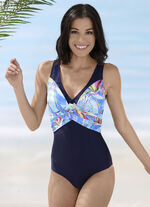 Badpak met gedrapeerde buste en halve corsage 