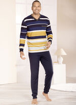 Pyjama met V-hals en omgeslagen randen 