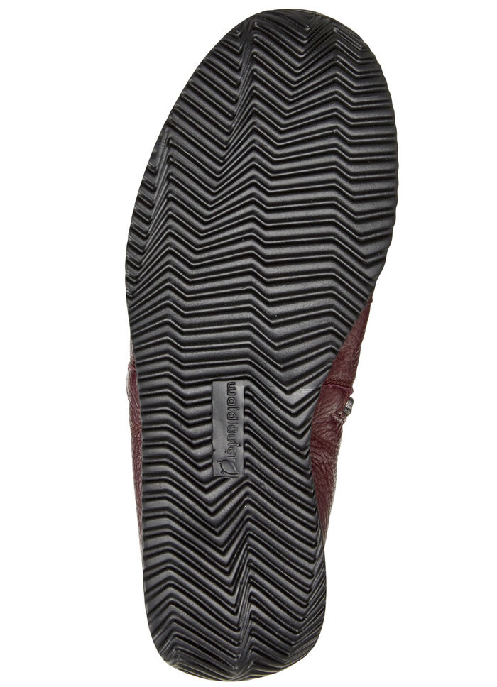 Waldläufer, comfortabele dames enkellaarsjes, breedte H, gemaakt van hertenleer BORDEAUXROOD