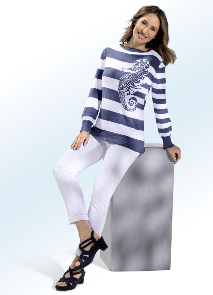 Jeans met mooie borduursels WIT