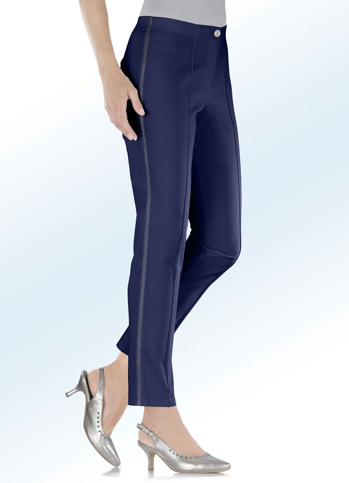 Broek met opvallende sierband MARINE