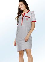 Set van twee nachthemden, met korte mouwen en knoopsluiting 